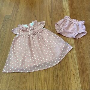 Tutto Piccolo Pale Rose Embroidered Dress Set